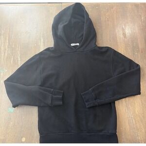 PERFECT WHITE TEE Black Cotton Hoodie Sweatshirt Size Small Unisex Heart Basic